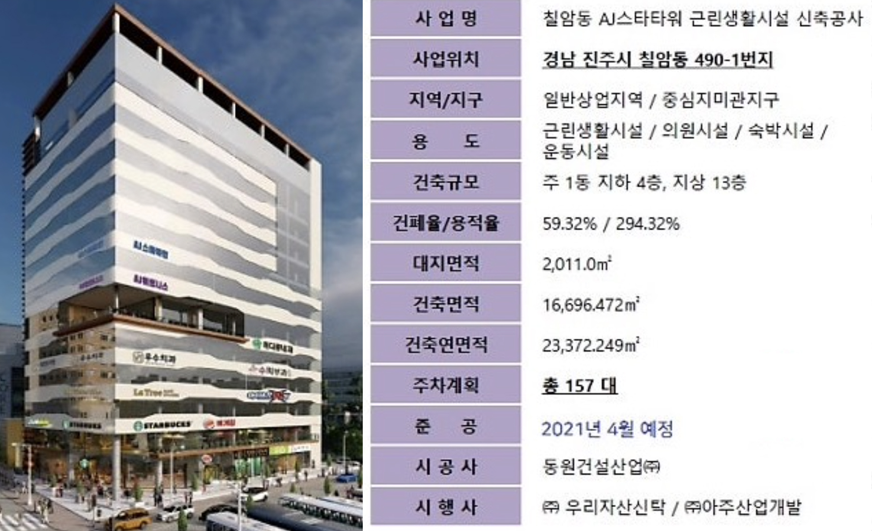 경남 진주시 칠암동 490-1 AJ 스타타워
